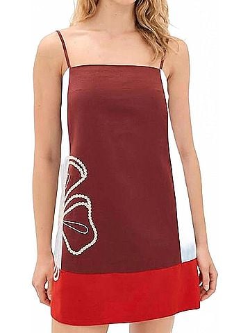 Tanya Taylor Bianca Mini Dress in Redwood Multi (view 2)