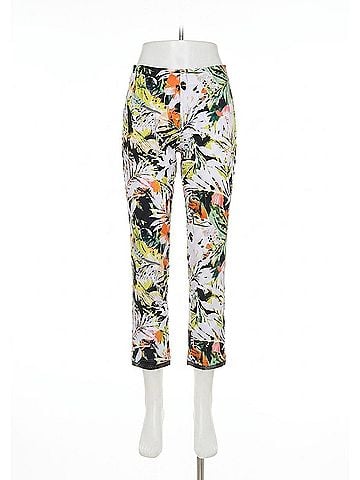 Joseph Ribkoff Floral High-Waisted Trousers in Vanilla/Multi (view 1)