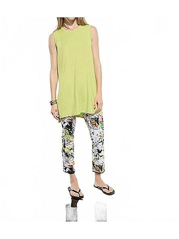 Joseph Ribkoff Floral High-Waisted Trousers in Vanilla/Multi (view 2)