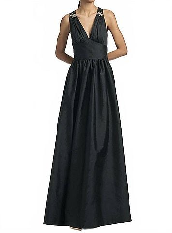 Sachin + Babi Kenzia Moiré Taffeta Gown in Black (view 2)