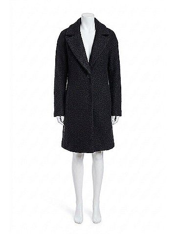 London Fog Single Button-Front 35" Peacoat in Black (view 1)