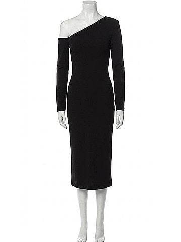 Enza Costa Exposed Shoulder Dress in Black (view 1)