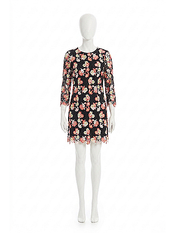 Allison Sloane Lace Dress in Black Multi (view 1)