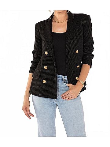Bishop + Young Moon Light Mille Cavalli Blazer in Midnight Black (view 2)