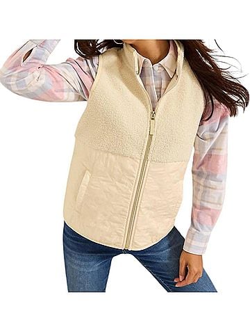 Tommy Bahama Faux Sherpa Hybrid Vest in Cream (view 2)