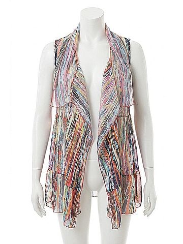 Angel Splattered Painted Vest in White Multi (view 1)