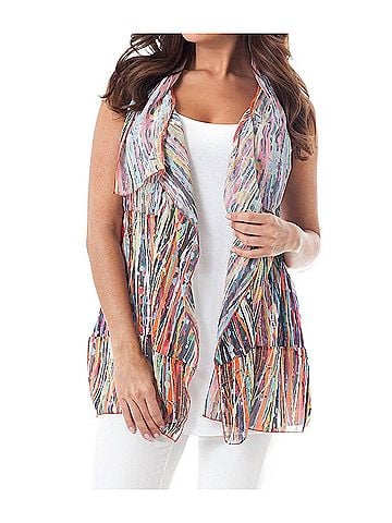 Angel Splattered Painted Vest in White Multi (view 2)