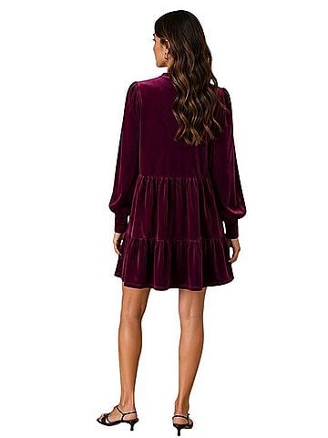 1.State Velvet Tiered Babydoll Dress Casual Dress (view 2)