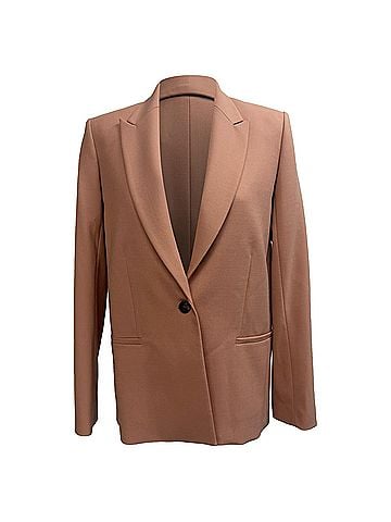 Victoria Beckham Victoria Victoria Beckham Single-Breasted Blazer in Beige Polyester (view 1)