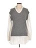 Magaschoni Gray White Sweater Vest Size L - photo 1