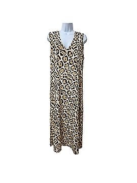 Equipment Silk Leopard Animal Print Sleeveless Midi Slip Casual Dress (view 1)