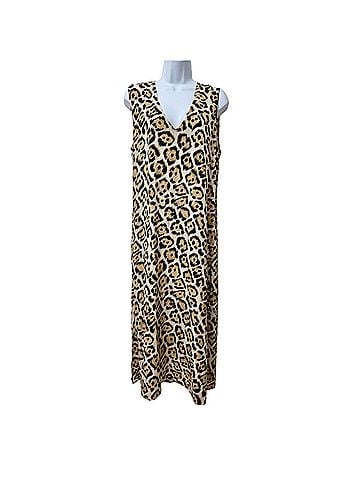 Equipment Silk Leopard Animal Print Sleeveless Midi Slip Casual Dress (view 1)