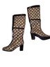 Shein Graphic Gold Black Boots Size 6 - photo 1