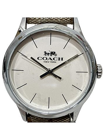 Coach Coach watch, total weight 26.6g, stainless steel, genuine leather strap, quartz movement, white dial, CA.117.7.112.1534 (view 1)