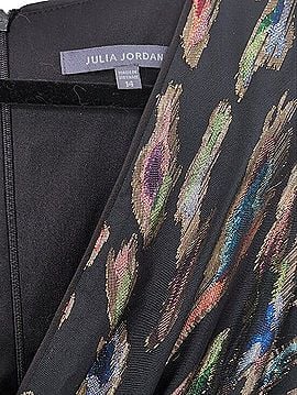 Julia Jordan Black Metallic Brushstroke Wrap Dress Casual Dress (view 2)