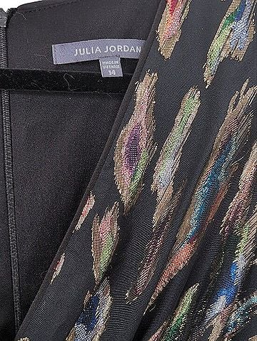 Julia Jordan Black Metallic Brushstroke Wrap Dress Casual Dress (view 2)
