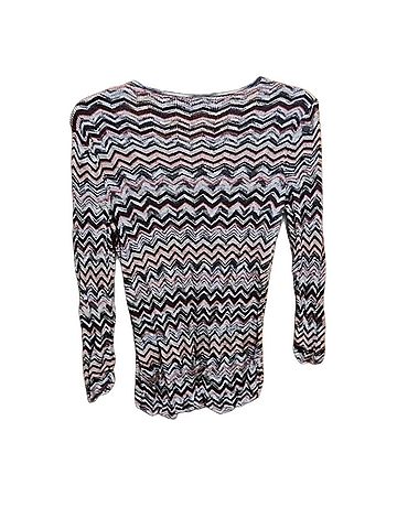 Jones New York Multicolor Chevron Knit Top Casual Sweaters (view 2)