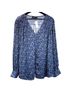 Lane Bryant 100% Polyester Floral Blue Long Sleeve Blouse Size 22 - photo 12