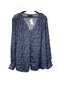 Lane Bryant 100% Polyester Floral Blue Long Sleeve Blouse Size 22 - photo 6