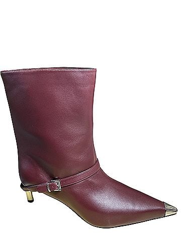 Michael Kors Kasia Mid Bootie Leather Ankle Boots (view 1)