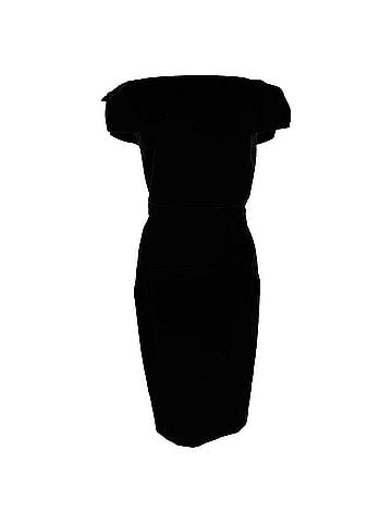 Roland Mouret Rouland Mouret Boat Neckline Midi Dress in Black Wool (view 1)