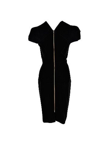 Roland Mouret Rouland Mouret Boat Neckline Midi Dress in Black Wool (view 2)