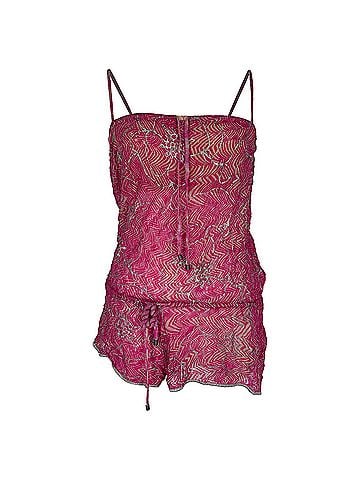 Missoni Missoni Printed Sleeveless Rompers in Pink Rayon (view 1)
