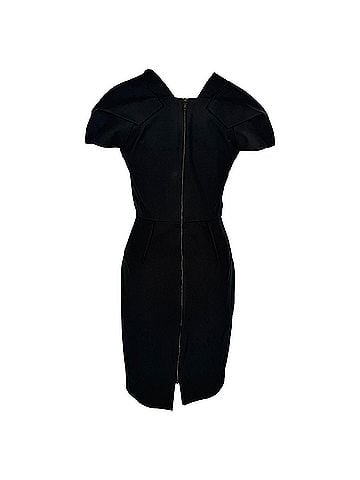 Roland Mouret Roland Mouret Square-Neck Midi Dress in Black Cotton (view 2)