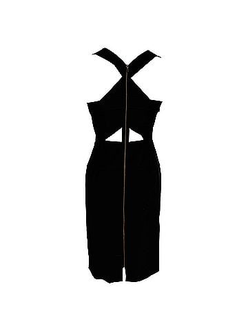 Roland Mouret Roland Mouret Square Neck Mini Dress in Black Viscose (view 2)