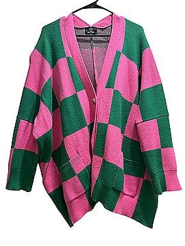 Lala. Love You Checkboard Watermelon Cardigan Jacket (view 2)