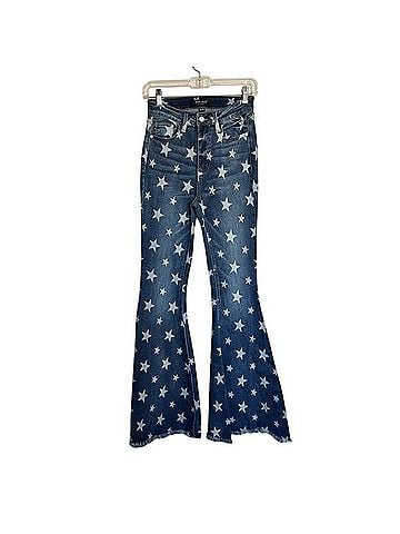 Judy Blue Blue Star Print Flare Jeans Jeans (view 1)