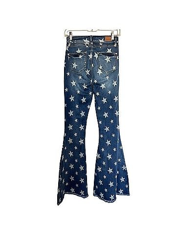Judy Blue Blue Star Print Flare Jeans Jeans (view 2)