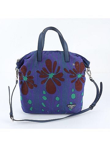 Prada Prada Triangle Logo Leather Flower 2-Way Shoulder Bag/Tote Bag for Women (view 1)