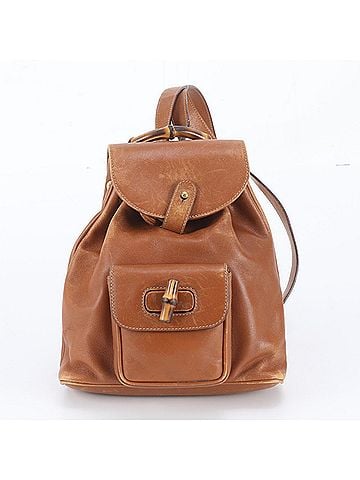 Gucci Gucci Old Bamboo 003 1956 0030 Leather Backpack Shoulder Bag for Women (view 1)