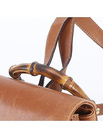 Gucci Gucci Old Bamboo 003 1956 0030 Leather Backpack Shoulder Bag for Women (view 2)