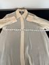 DKNY 100% Silk Ivory Button-Down Shirt Size L - photo 7