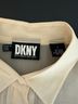 DKNY 100% Silk Ivory Button-Down Shirt Size L - photo 3