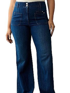 Anthropologie Maeve High rise wide leg frayed hem jean Jeans (view 1)