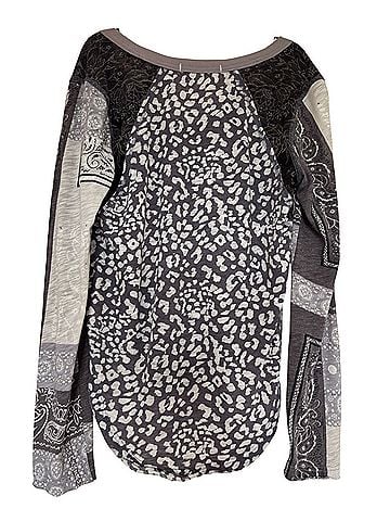 We the Free Leopard Bandana Patchwork Top Long Sleeve T-Shirt (view 2)