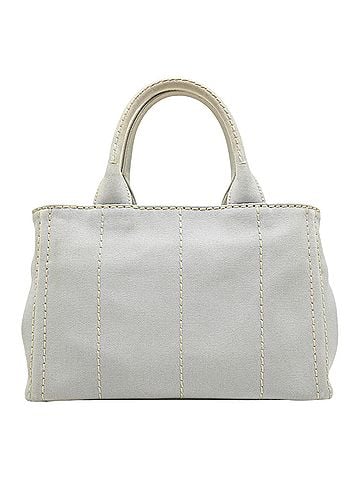 Prada Prada Canapa PM Women's Handbag 1BG439 Denim Light Gray (view 2)