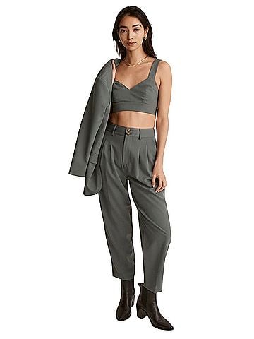 Madewell Pleated Tapered Casual Pants (view 1)