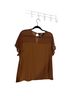 DKNY Brown Short Sleeve Blouse Size L - photo 1