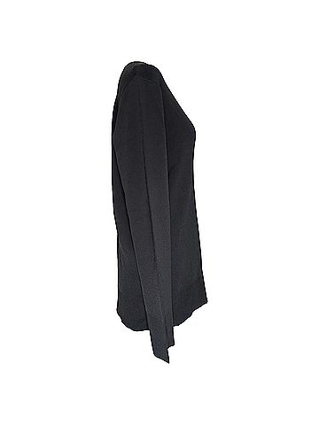 Theory Theory Britona V-Neck Long Sleeve Sweater in Black Rayon (view 2)
