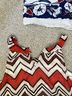 AB Studio Chevron-herringbone Black White Orange Sleeveless Blouse Size L - photo 4