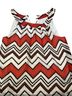 AB Studio Chevron-herringbone Black White Orange Sleeveless Blouse Size L - photo 1