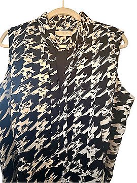 Hobbs London Sleeveless Houndstooth Tie-Waist Dress Casual Dress (view 2)