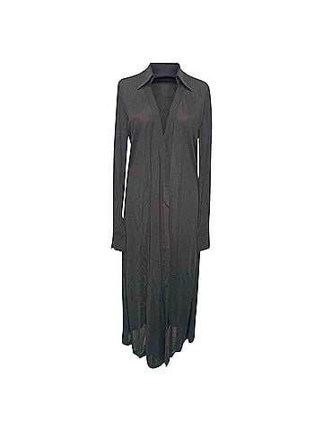 Diane von Furstenberg Diane Von Furstenberg Midi Shirt Dress in Black Viscose (view 1)