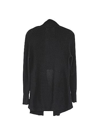 Eileen Fisher Ribbed Open Cardigan Wool Cardigan (view 2)