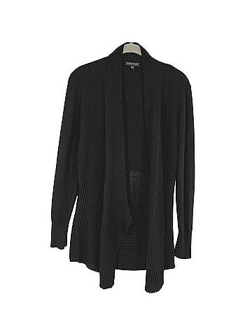 Eileen Fisher Ribbed Open Cardigan Wool Cardigan (view 1)