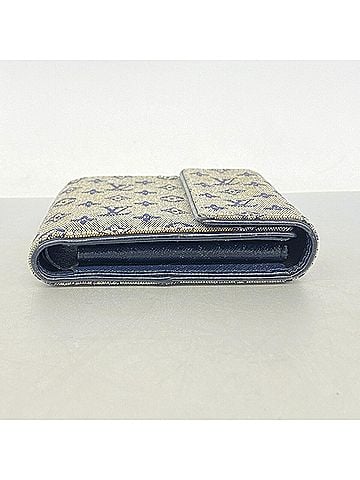 Louis Vuitton Louis Vuitton Tri-fold Wallet Monogram Mini Portefeuille Cartes Crédit M92239 Blue Women's (view 2)